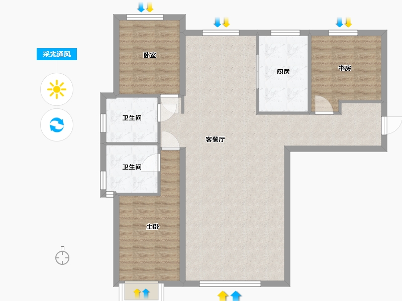 河北省-邢台市-皓顺壹号院-100.00-户型库-采光通风