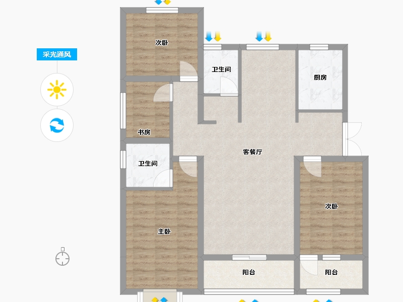 河北省-保定市-玖玺府-120.00-户型库-采光通风