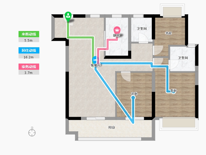 安徽省-阜阳市-金科·云湖春晓-86.40-户型库-动静线