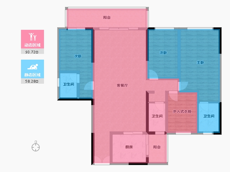 贵州省-黔西南布依族苗族自治州-印象金州-141.26-户型库-动静分区