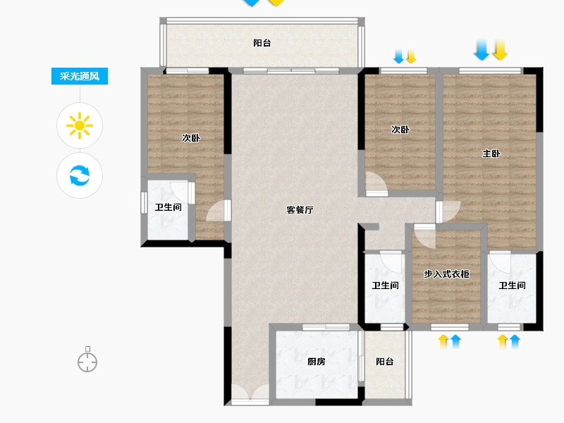 贵州省-黔西南布依族苗族自治州-印象金州-141.26-户型库-采光通风