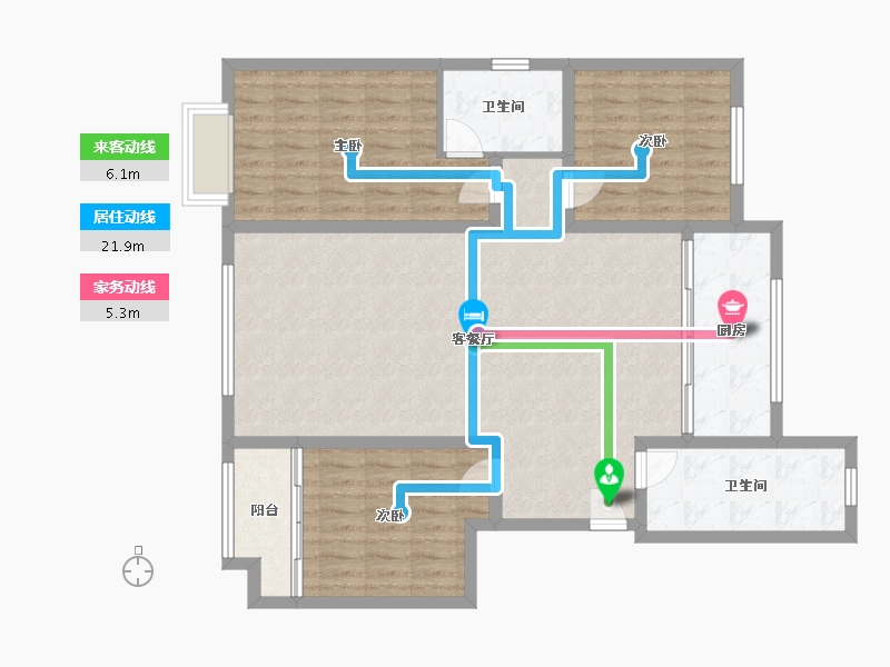 山东省-潍坊市-壹号公馆-110.00-户型库-动静线