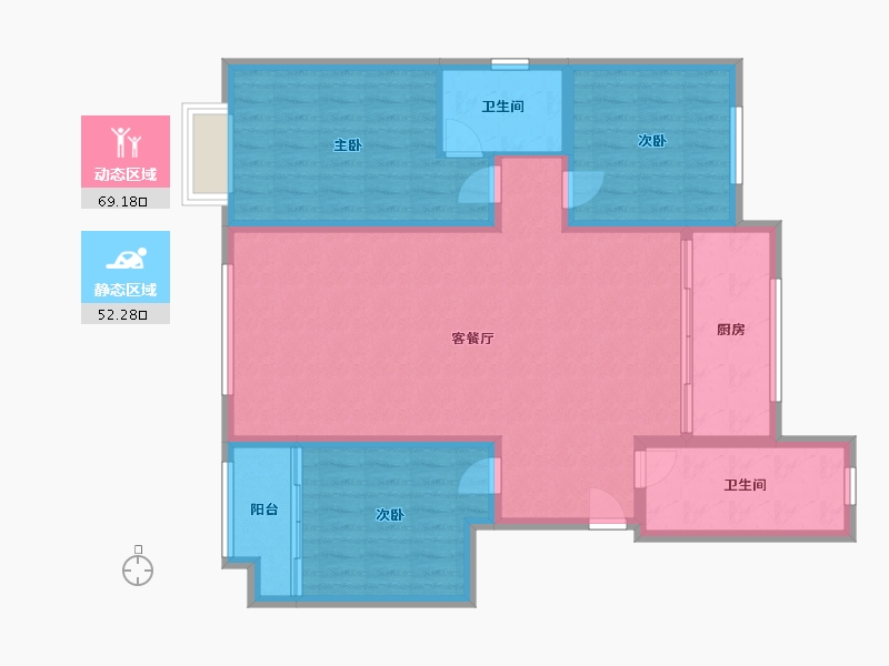 山东省-潍坊市-壹号公馆-110.00-户型库-动静分区