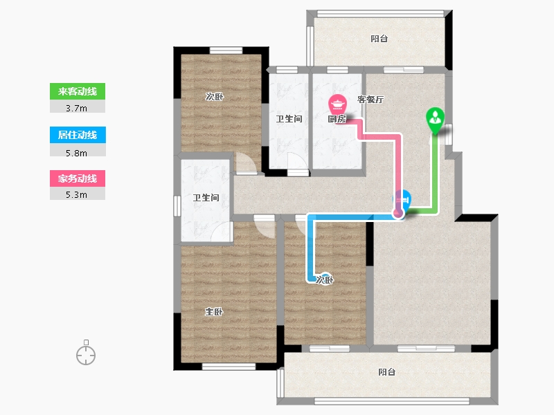 安徽省-宿州市-万像皇家公馆-113.00-户型库-动静线