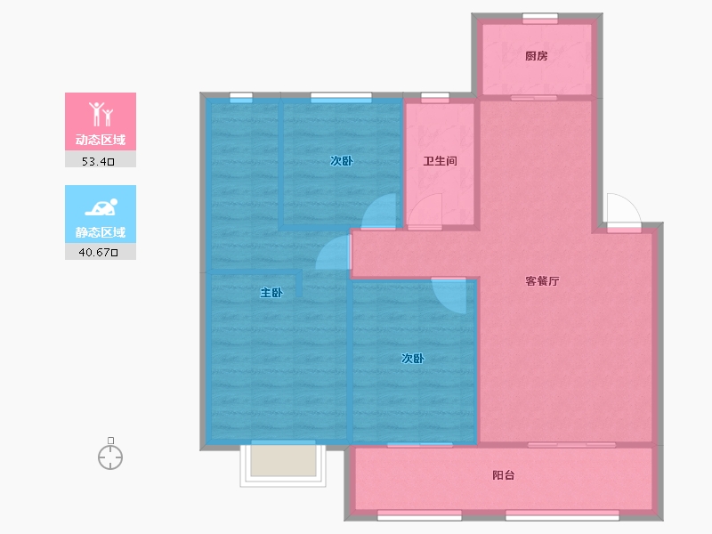 山东省-青岛市-中南世纪城-88.80-户型库-动静分区