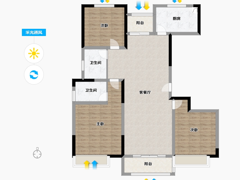 河南省-驻马店市-平舆县永辉碧水湾-120.00-户型库-采光通风