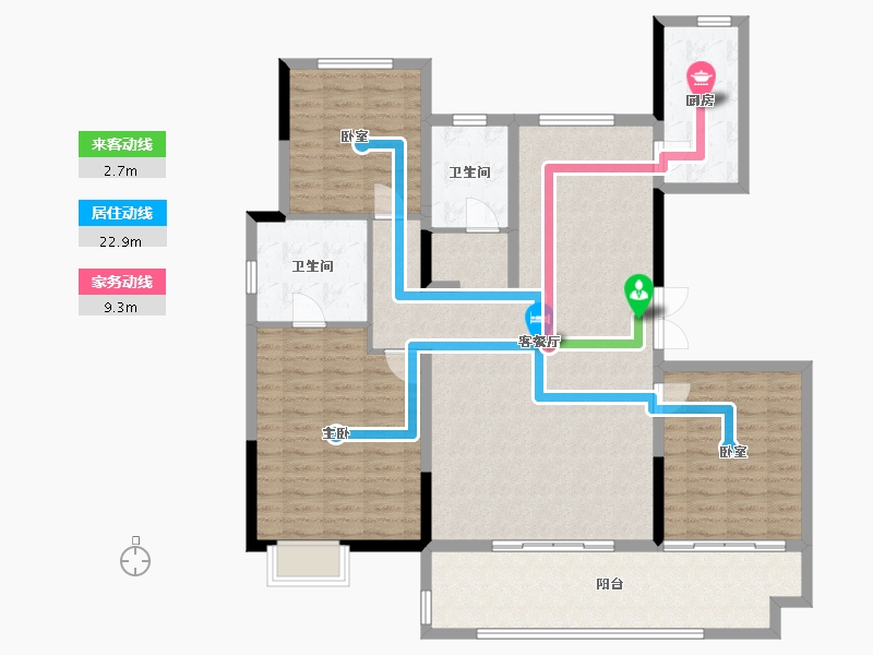 河南省-平顶山市-楠山公园壹号-130.00-户型库-动静线