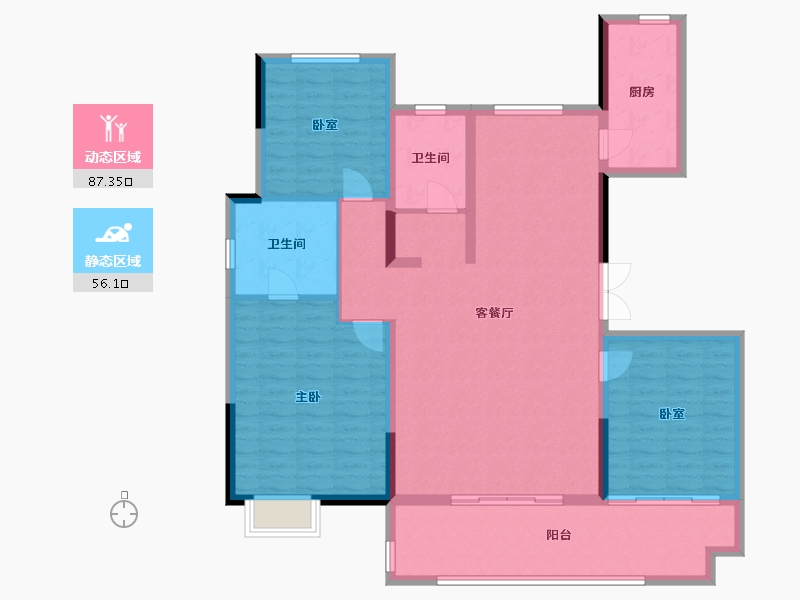 河南省-平顶山市-楠山公园壹号-130.00-户型库-动静分区