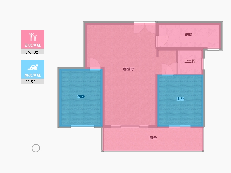 陕西省-宝鸡市-海澜湾-78.00-户型库-动静分区