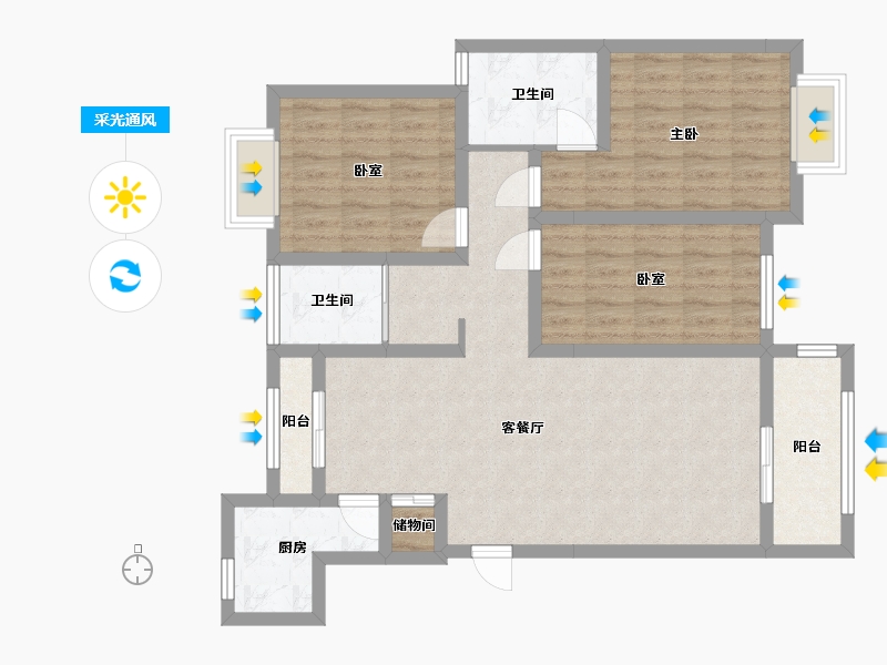 江西省-吉安市-创业佳园-100.00-户型库-采光通风