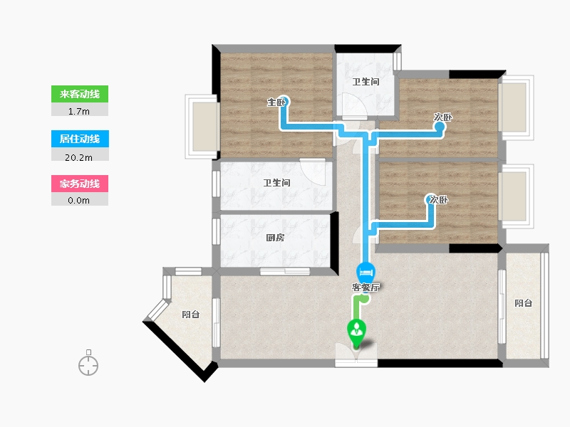 四川省-成都市-东韵花园-85.44-户型库-动静线