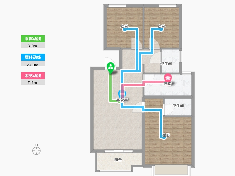 河北省-沧州市-沧州荣盛花语城-90.00-户型库-动静线