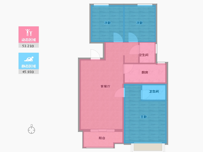 河北省-沧州市-沧州荣盛花语城-90.00-户型库-动静分区