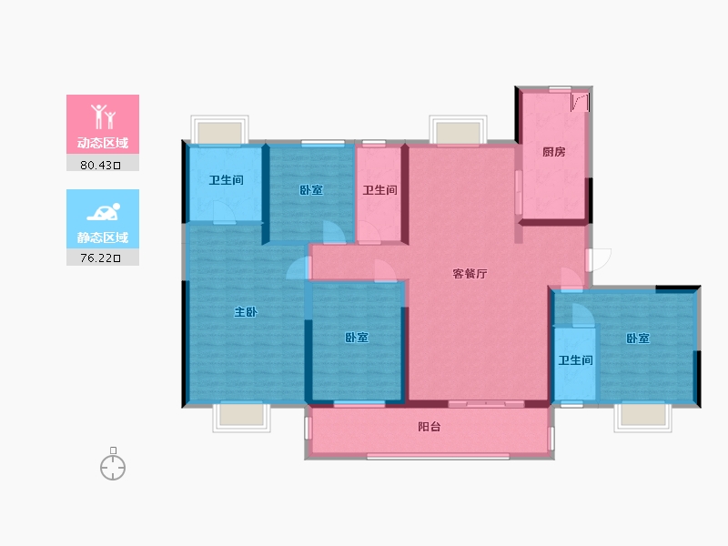 江苏省-盐城市-建湖碧桂园-150.73-户型库-动静分区