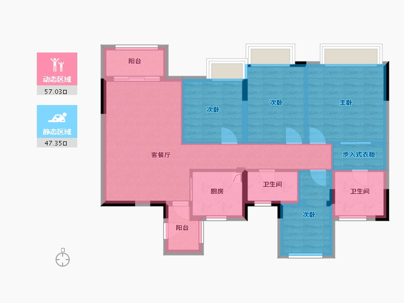 重庆-重庆市-华发·四季半岛-97.00-户型库-动静分区