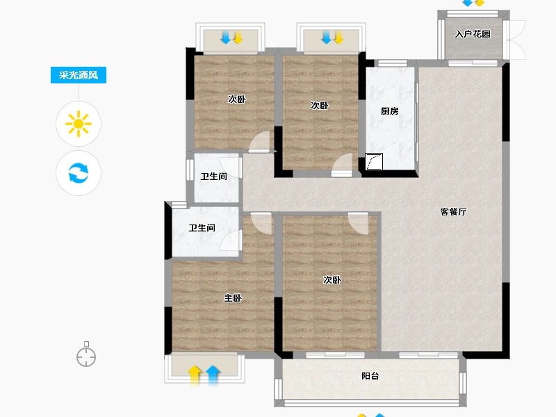 江西省-赣州市-蓝湾里-114.00-户型库-采光通风