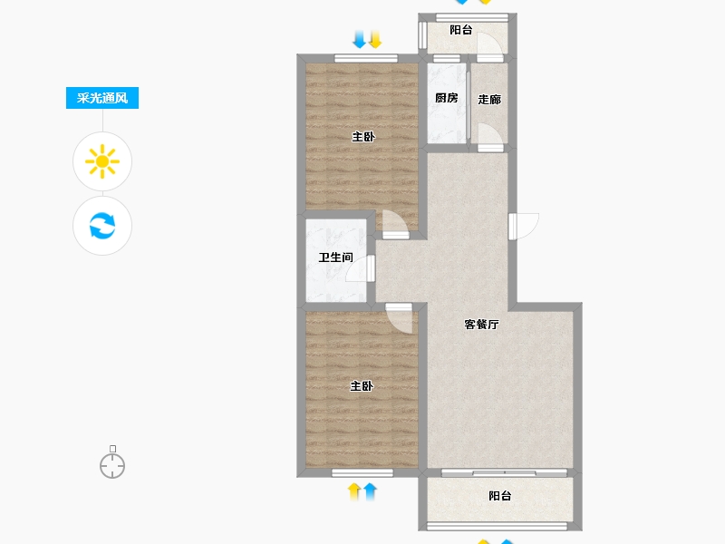 山东省-济南市-鲍山花园南区-85.20-户型库-采光通风