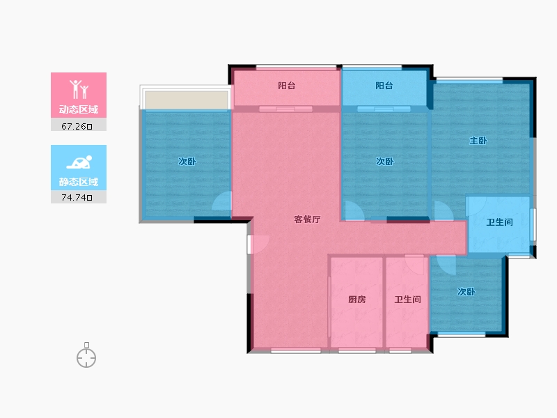 浙江省-嘉兴市-万城杭宁府-130.00-户型库-动静分区