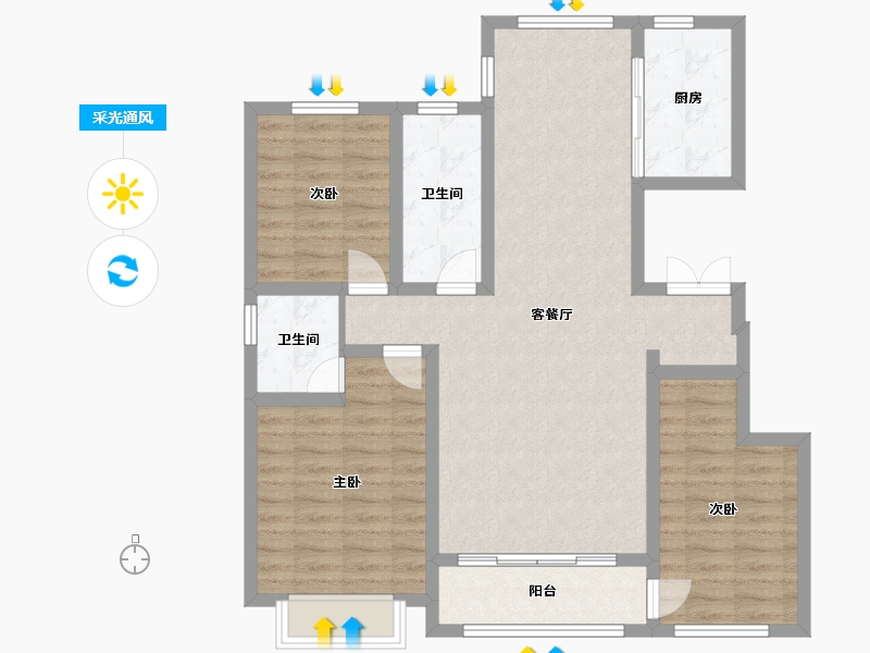 新疆维吾尔自治区-伊犁哈萨克自治州-印象江南-109.00-户型库-采光通风