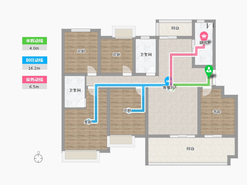 陕西省-汉中市-中央御府-142.00-户型库-动静线