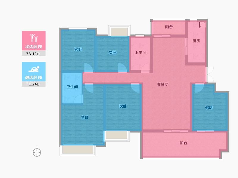 陕西省-汉中市-中央御府-142.00-户型库-动静分区