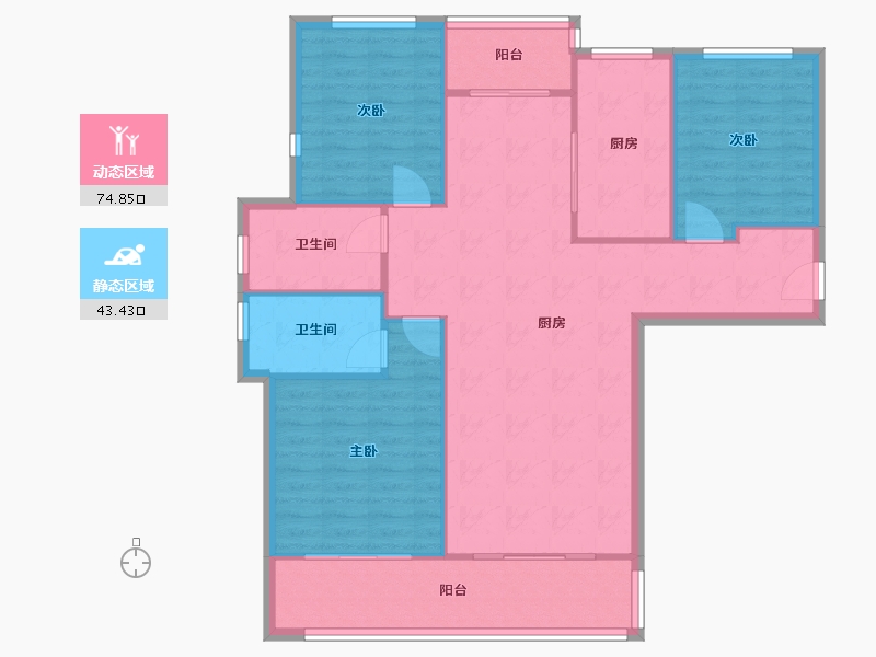 河南省-郑州市-永威枫香庭-东院-103.20-户型库-动静分区