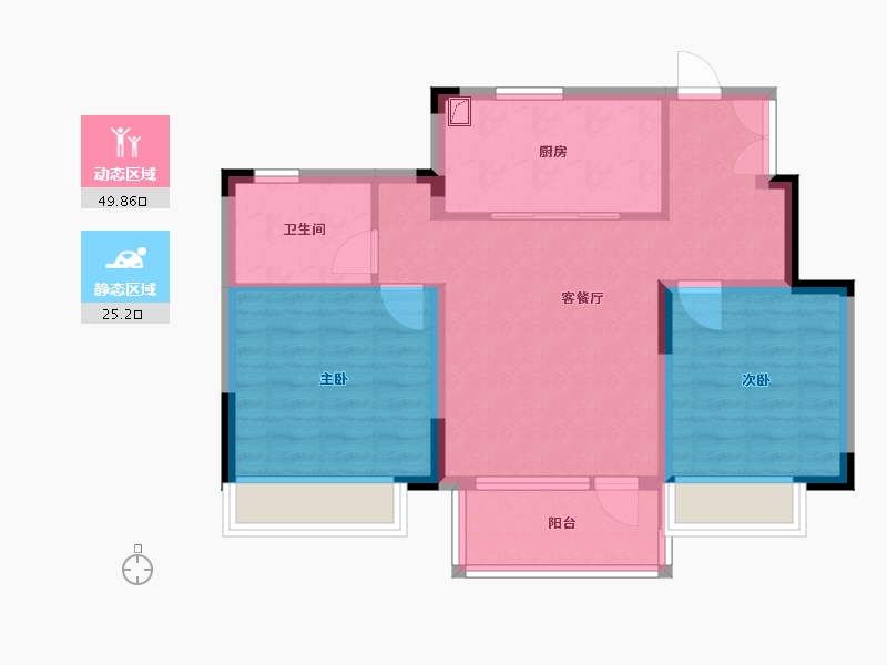 吉林省-长春市-长安里-74.00-户型库-动静分区