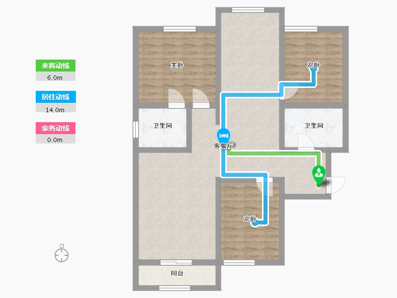 青海省-西宁市-青海大学-丁香园住宅小区-106.00-户型库-动静线