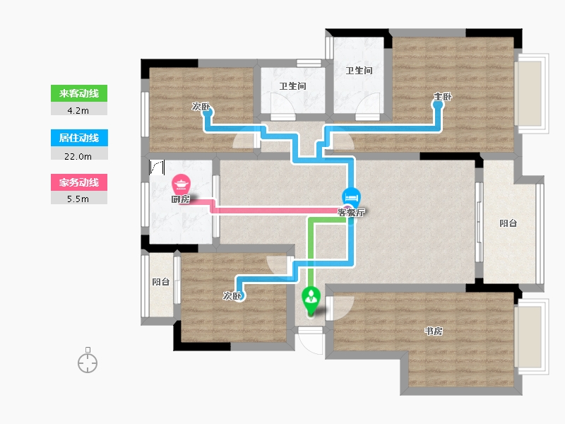 安徽省-安庆市-天下名筑-103.22-户型库-动静线