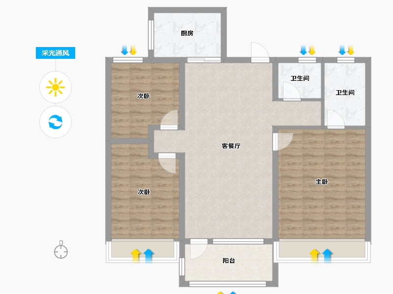 山东省-济宁市-龙城公馆-97.00-户型库-采光通风