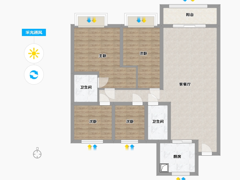 甘肃省-兰州市-碧桂园文景城-112.00-户型库-采光通风