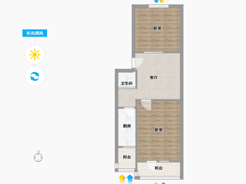 北京-北京市-花家地西里-50.00-户型库-采光通风