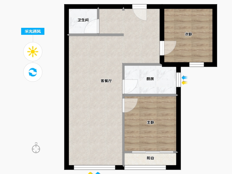 北京-北京市-通成家园-68.00-户型库-采光通风