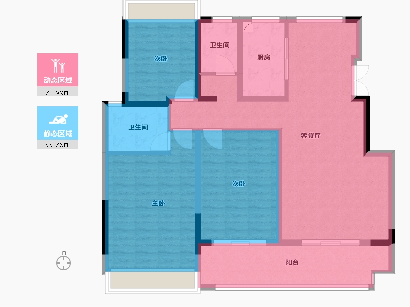 安徽省-亳州市-中梁·玖玺台-116.00-户型库-动静分区