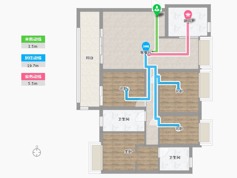 湖南省-长沙市-东原·启城-128.00-户型库-动静线