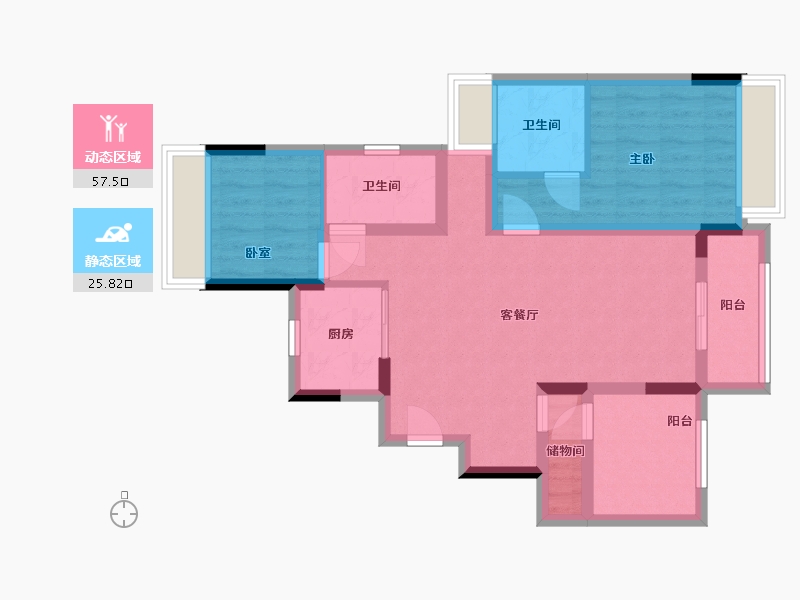 广东省-广州市-保利悦公馆-98.00-户型库-动静分区