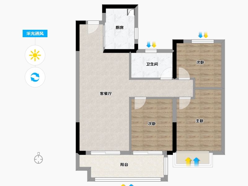 江西省-南昌市-正荣中奥悦玺台-80.00-户型库-采光通风