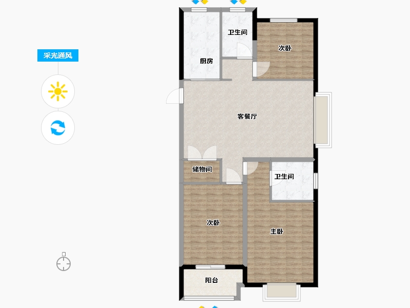 江苏省-连云港市-香江悦府-120.00-户型库-采光通风