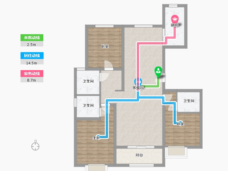 河北省-廊坊市-大城县天地凤凰城小区-110.00-户型库-动静线