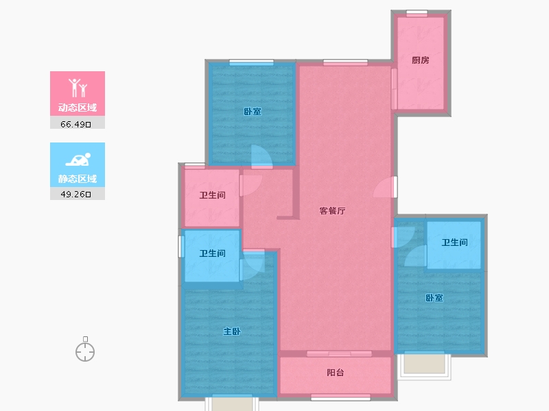 河北省-廊坊市-大城县天地凤凰城小区-110.00-户型库-动静分区