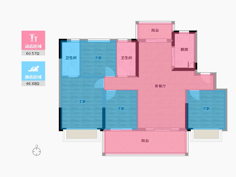 四川省-眉山市-眉山碧桂园·天誉-98.12-户型库-动静分区