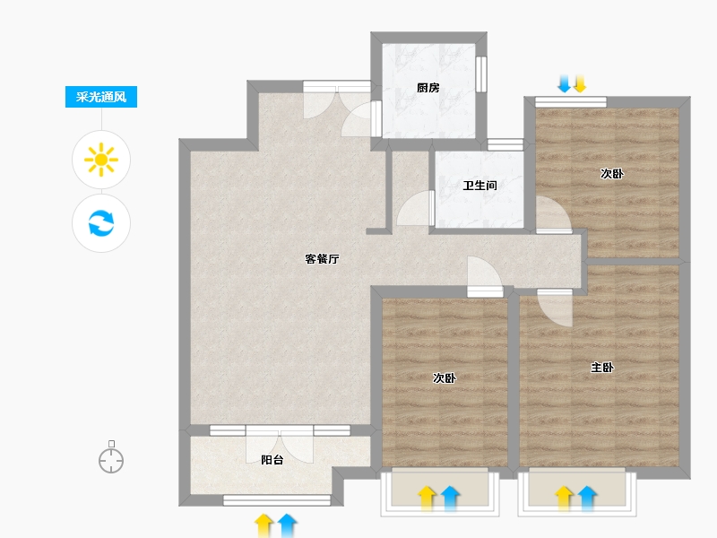 山东省-枣庄市-供销兰园-82.80-户型库-采光通风