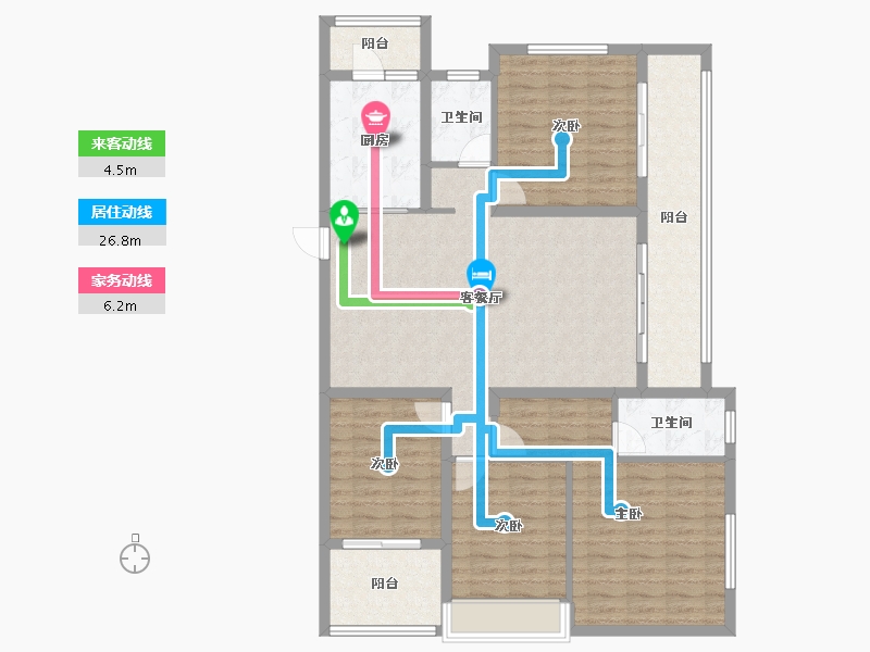 湖北省-黄冈市-九坤学府城-120.00-户型库-动静线