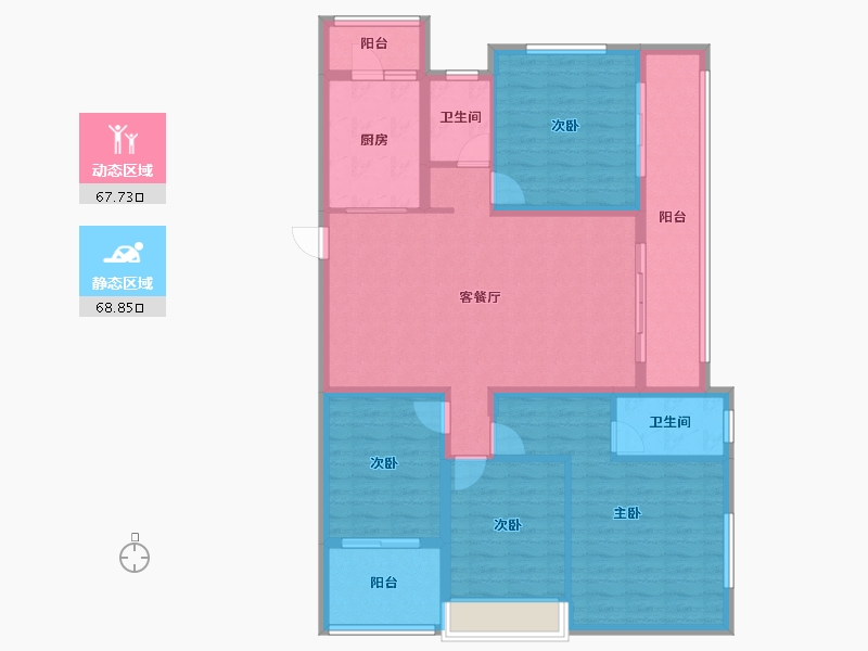 湖北省-黄冈市-九坤学府城-120.00-户型库-动静分区