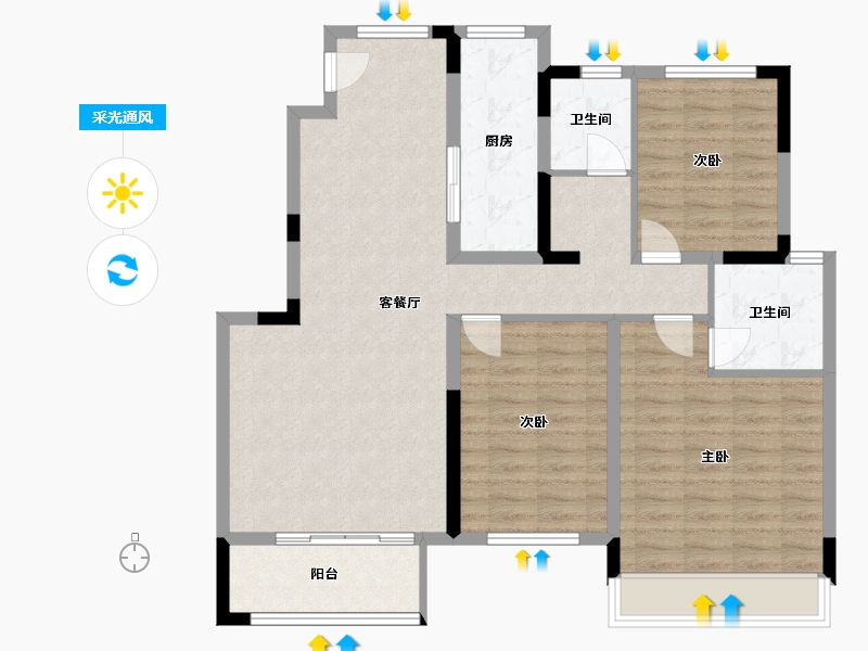 河南省-郑州市-正商智慧城-114.00-户型库-采光通风