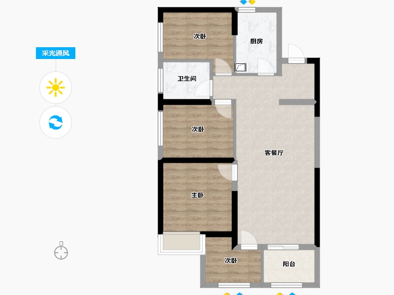 青海省-西宁市-西矿世席白鹭洲-87.79-户型库-采光通风