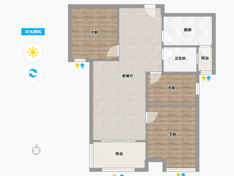 江苏省-南通市-天瑞绿洲-79.00-户型库-采光通风