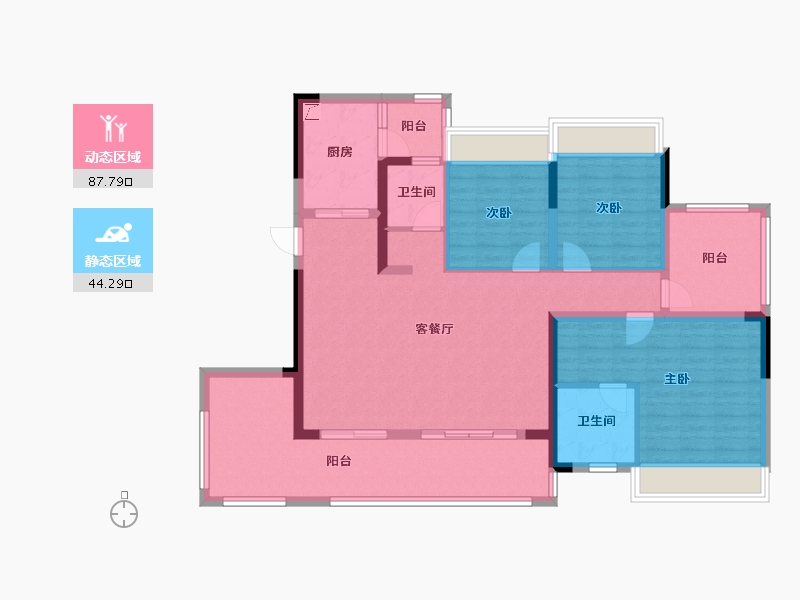 贵州省-黔西南布依族苗族自治州-麒龙香林美域-135.00-户型库-动静分区