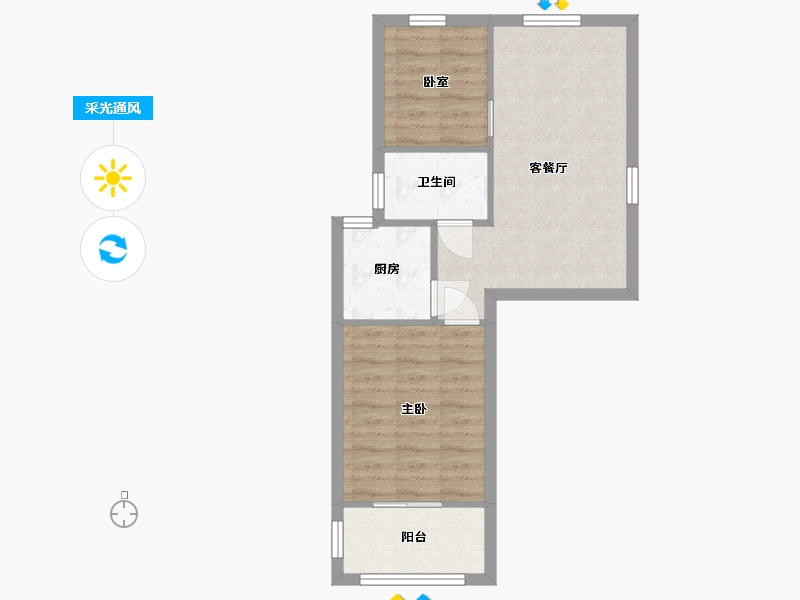 江苏省-南京市-盛和家园-南区-51.00-户型库-采光通风