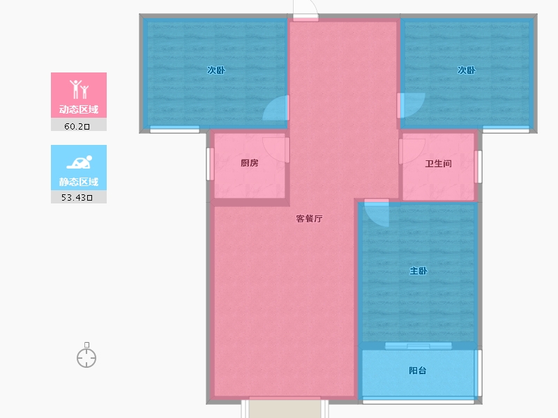 河北省-衡水市-锦绣中央嘉园-103.00-户型库-动静分区